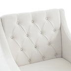 Fauteuil tapissé capitonné beige 30 avec oreiller lombaire