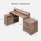 Bureau de style « ferme moderne », bureau d'ordinateur avec meuble de classement