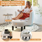 Fauteuil pivotant avec repose-pieds, dossier incurvé