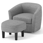 Fauteuil pivotant avec repose-pieds, dossier incurvé