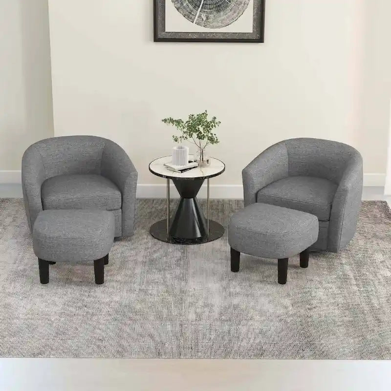 Fauteuil pivotant avec repose-pieds, dossier incurvé