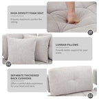 Canapé d'angle 4 places en L de 91,73 po avec 2 tabourets cachés, 2 coussins lombaires amovibles et revêtement en chenille durable