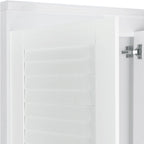47,2 Armoire moderne avec 3 portes persiennes, 2 tiroirs et 4 étagères de rangement
