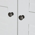 47,2 Armoire moderne avec 3 portes persiennes, 2 tiroirs et 4 étagères de rangement