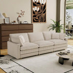 Canapé 4 places classique moderne en velours côtelé 103 avec assise profonde et 4 coussins