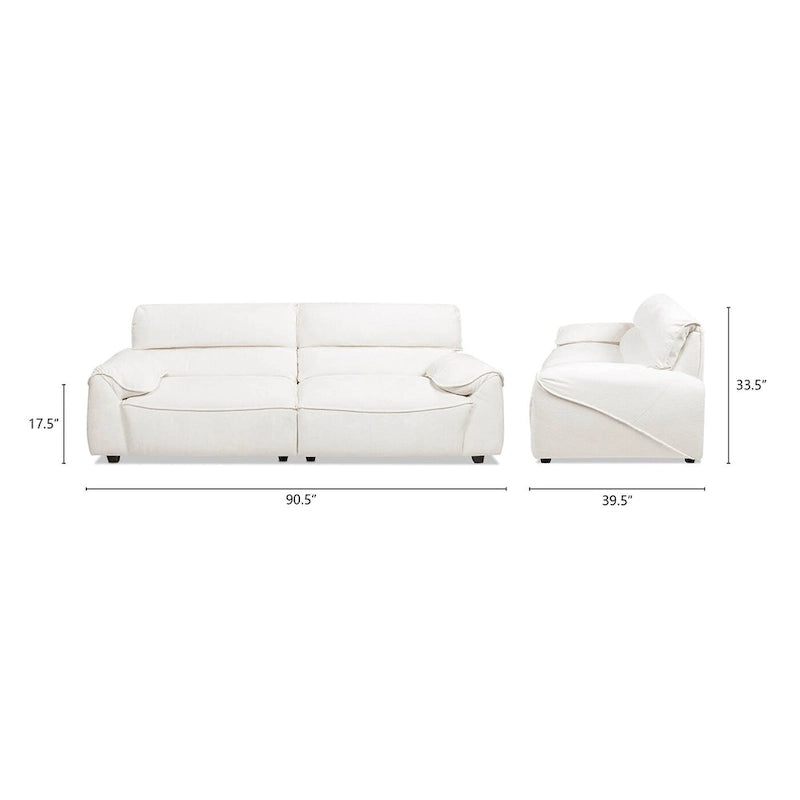 Canapé modulable 2 places en chenille 90,5