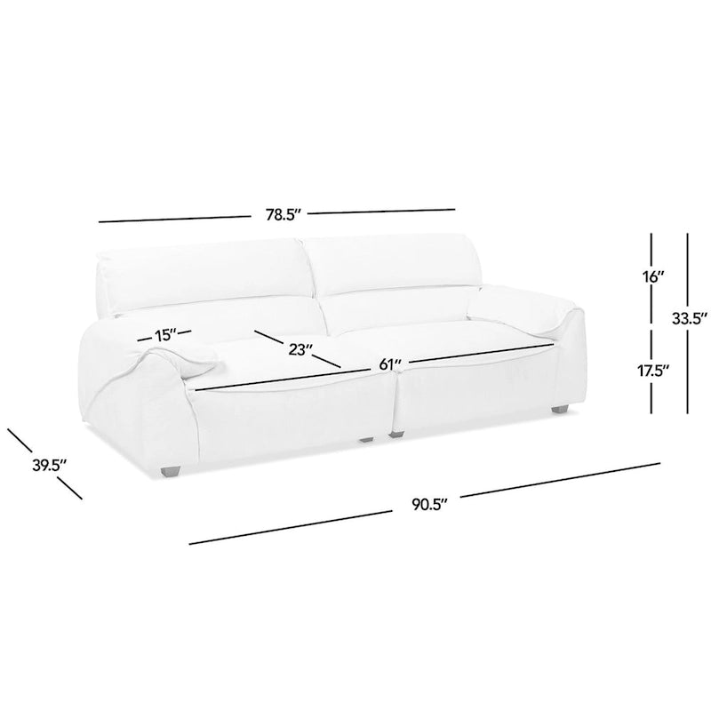 Canapé modulable 2 places en chenille 90,5