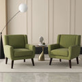 Fauteuil d'appoint capitonné en lin avec accoudoirs, dossier haut (lot de 2)