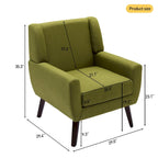 Fauteuil d'appoint capitonné en lin avec accoudoirs, dossier haut (lot de 2)