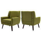 Fauteuil d'appoint capitonné en lin avec accoudoirs, dossier haut (lot de 2)