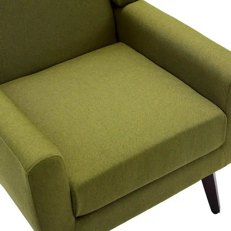 Fauteuil d'appoint capitonné en lin avec accoudoirs, dossier haut (lot de 2)