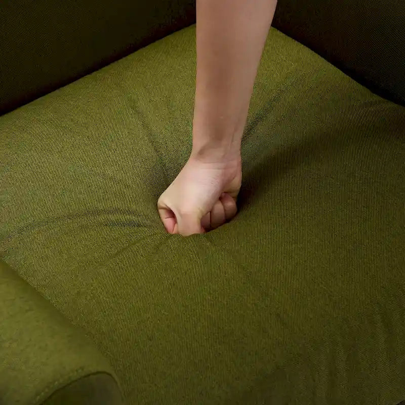 Fauteuil d'appoint capitonné en lin avec accoudoirs, dossier haut (lot de 2)