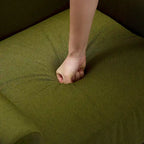 Fauteuil d'appoint capitonné en lin avec accoudoirs, dossier haut (lot de 2)