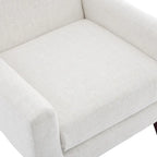 Fauteuil d'appoint capitonné en lin avec accoudoirs, dossier haut (lot de 2)