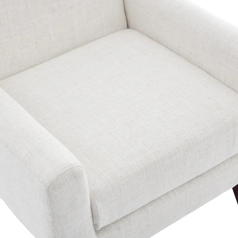 Fauteuil d'appoint capitonné en lin avec accoudoirs, dossier haut (lot de 2)