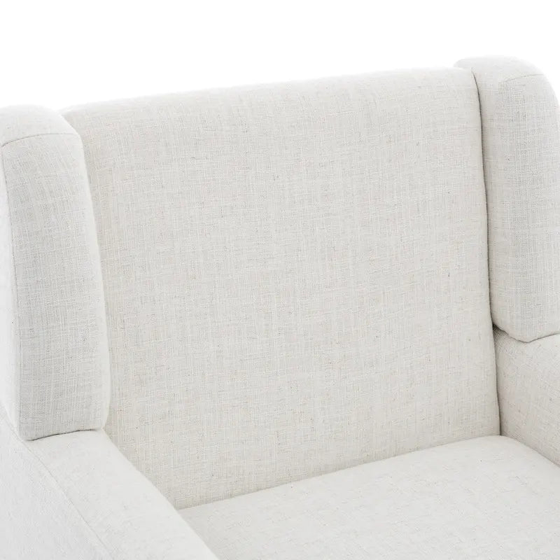 Fauteuil d'appoint capitonné en lin avec accoudoirs, dossier haut (lot de 2)