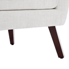 Fauteuil d'appoint capitonné en lin avec accoudoirs, dossier haut (lot de 2)
