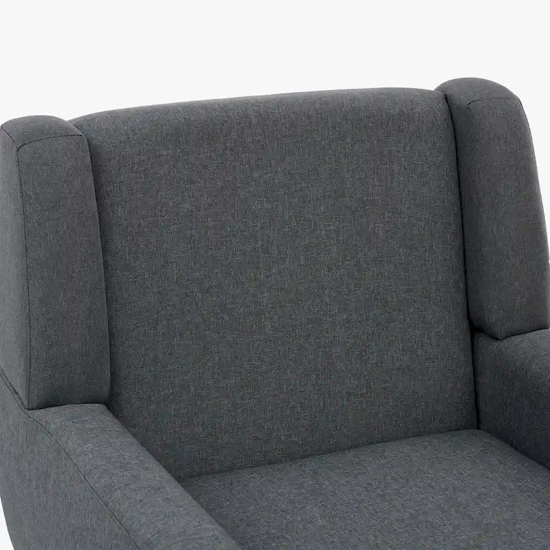 Fauteuil d'appoint capitonné en lin avec accoudoirs, dossier haut (lot de 2)