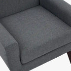 Fauteuil d'appoint capitonné en lin avec accoudoirs, dossier haut (lot de 2)