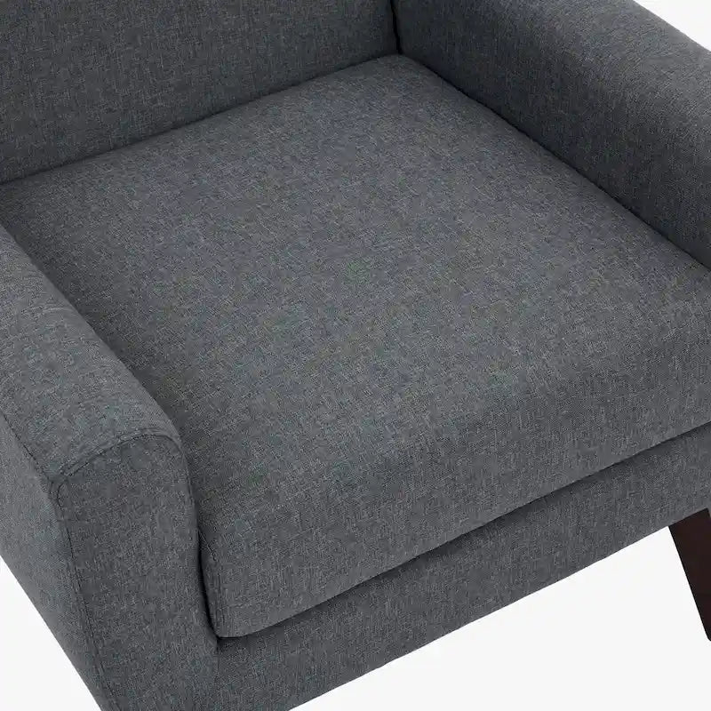 Fauteuil d'appoint capitonné en lin avec accoudoirs, dossier haut (lot de 2)