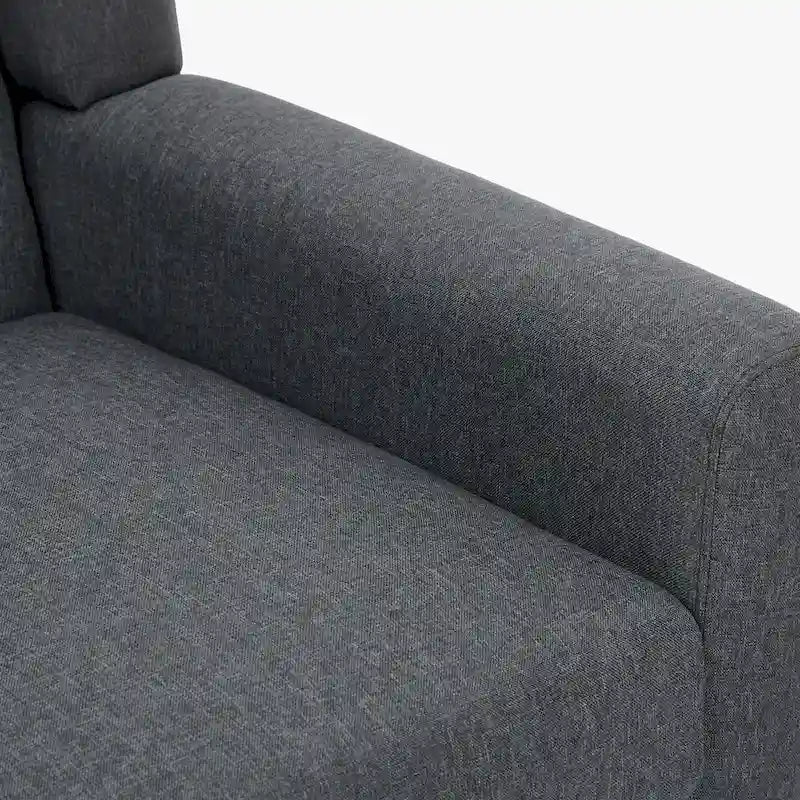 Fauteuil d'appoint capitonné en lin avec accoudoirs, dossier haut (lot de 2)