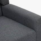 Fauteuil d'appoint capitonné en lin avec accoudoirs, dossier haut (lot de 2)