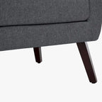 Fauteuil d'appoint capitonné en lin avec accoudoirs, dossier haut (lot de 2)