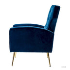 Fauteuil à oreilles contemporain en velours capitonné avec pieds évasés en métal doré (paquet de 2)