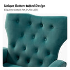 Fauteuil à oreilles contemporain en velours capitonné avec pieds évasés en métal doré (paquet de 2)