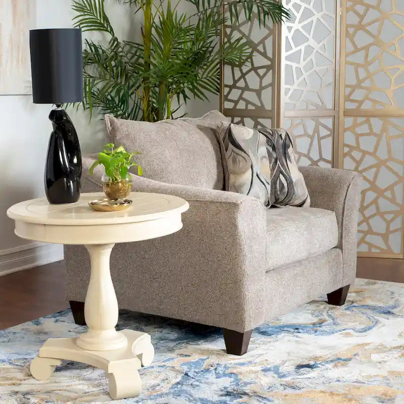 Fauteuil d'appoint contemporain en tissu avec coussin de dossier mobile
