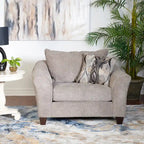 Fauteuil d'appoint contemporain en tissu avec coussin de dossier mobile