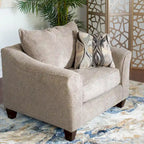 Fauteuil d'appoint contemporain en tissu avec coussin de dossier mobile