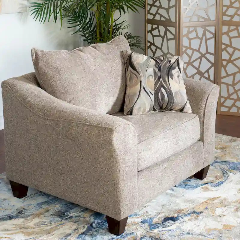 Fauteuil d'appoint contemporain en tissu avec coussin de dossier mobile
