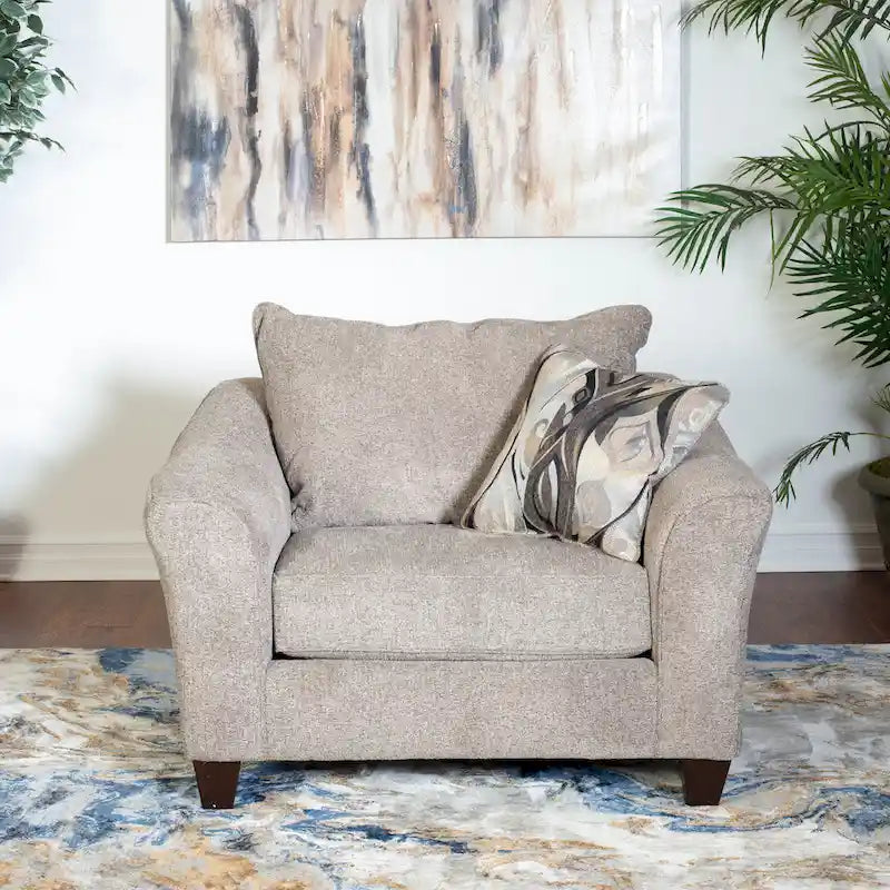 Fauteuil d'appoint contemporain en tissu avec coussin de dossier mobile