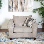 Fauteuil d'appoint contemporain en tissu avec coussin de dossier mobile