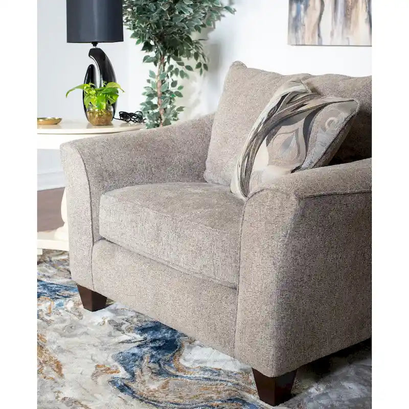 Fauteuil d'appoint contemporain en tissu avec coussin de dossier mobile