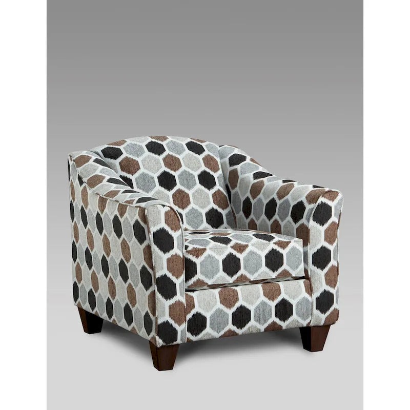 Fauteuil d'appoint contemporain en tissu avec coussin de dossier mobile