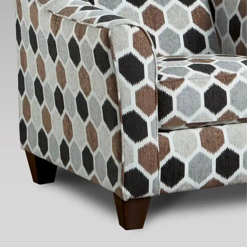 Fauteuil d'appoint contemporain en tissu avec coussin de dossier mobile