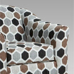 Fauteuil d'appoint contemporain en tissu avec coussin de dossier mobile