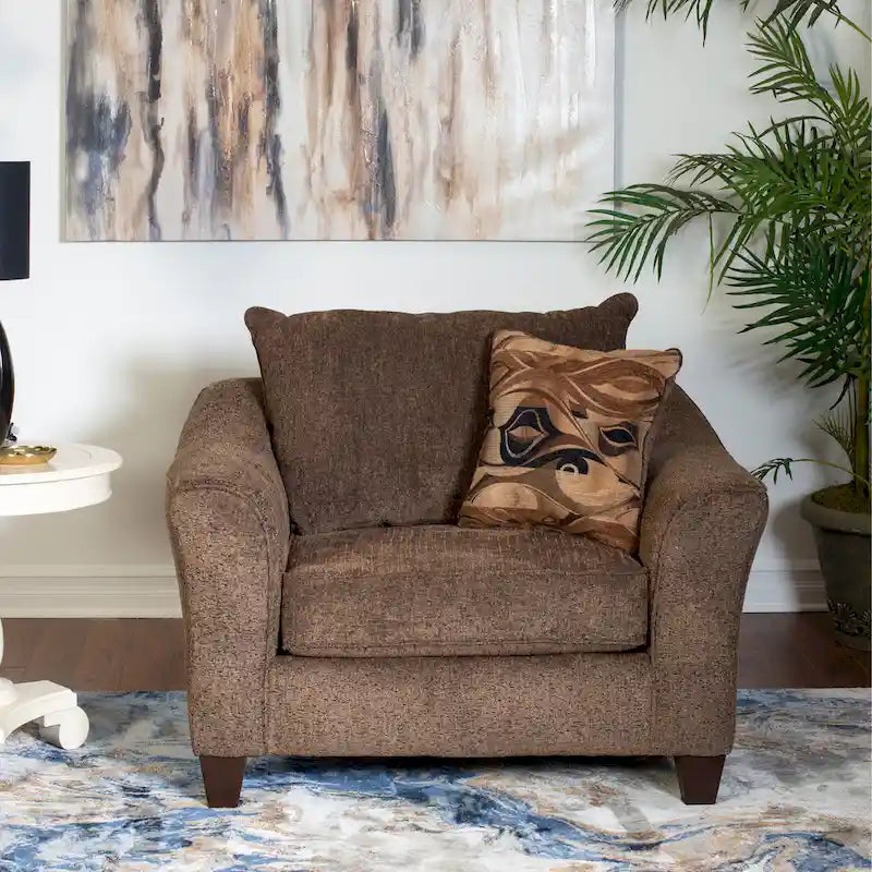 Fauteuil d'appoint contemporain en tissu avec coussin de dossier mobile