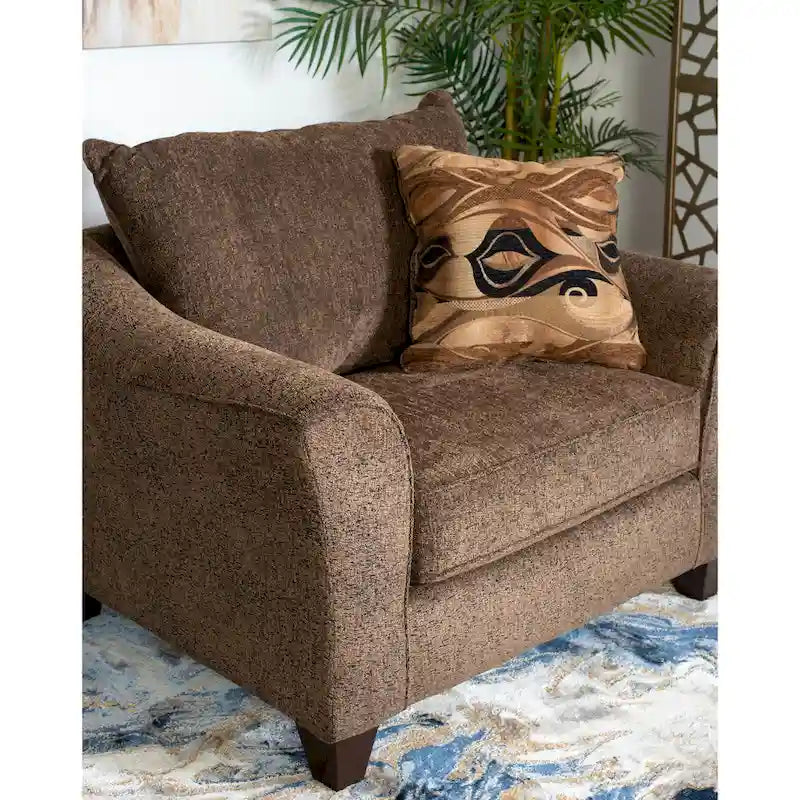 Fauteuil d'appoint contemporain en tissu avec coussin de dossier mobile