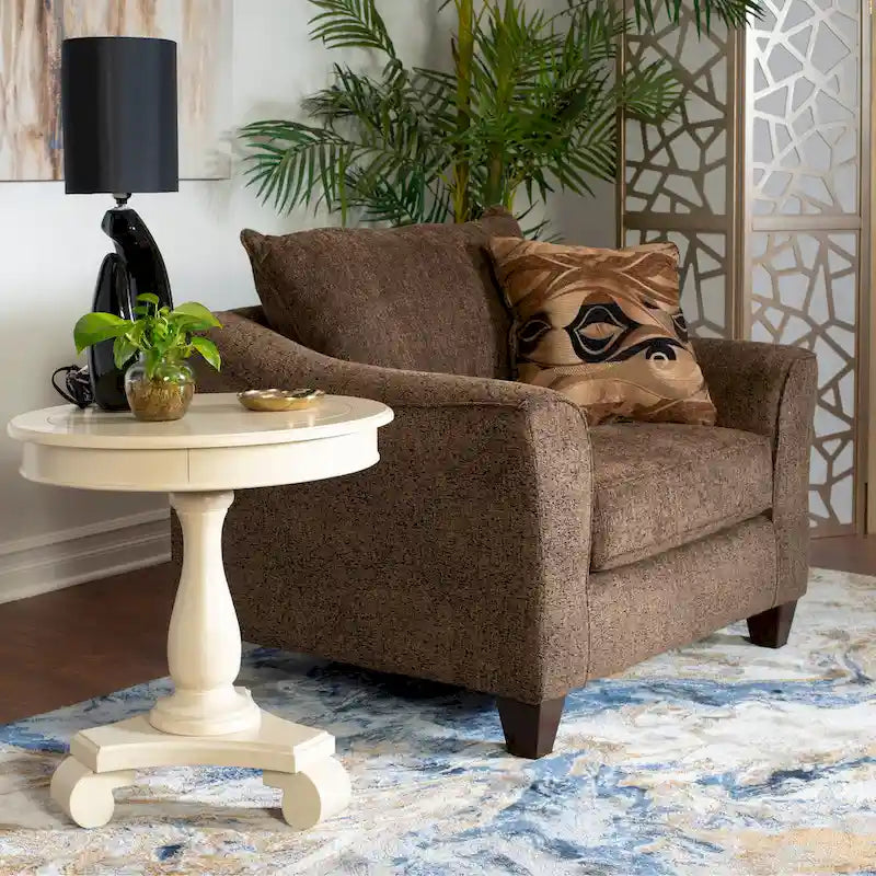 Fauteuil d'appoint contemporain en tissu avec coussin de dossier mobile