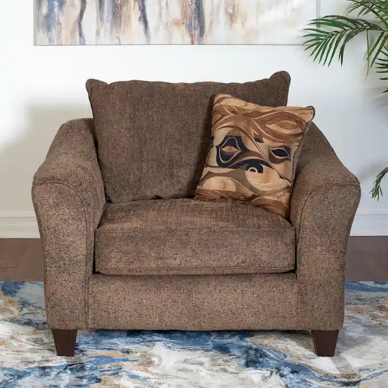 Fauteuil d'appoint contemporain en tissu avec coussin de dossier mobile