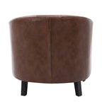Fauteuil de club contemporain en similicuir PU avec accoudoirs encastrés et garniture cloutée