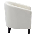 Fauteuil de club contemporain en similicuir PU avec accoudoirs encastrés et garniture cloutée
