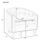 Fauteuil de club contemporain en similicuir PU avec accoudoirs encastrés et garniture cloutée