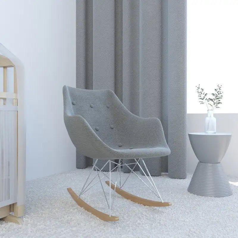 Fauteuil à bascule d'allaitement rembourré en polyester - Fauteuil d'appoint moderne pour salon ou chambre à coucher