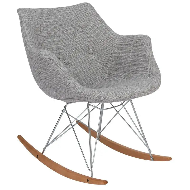 Fauteuil à bascule d'allaitement rembourré en polyester - Fauteuil d'appoint moderne pour salon ou chambre à coucher