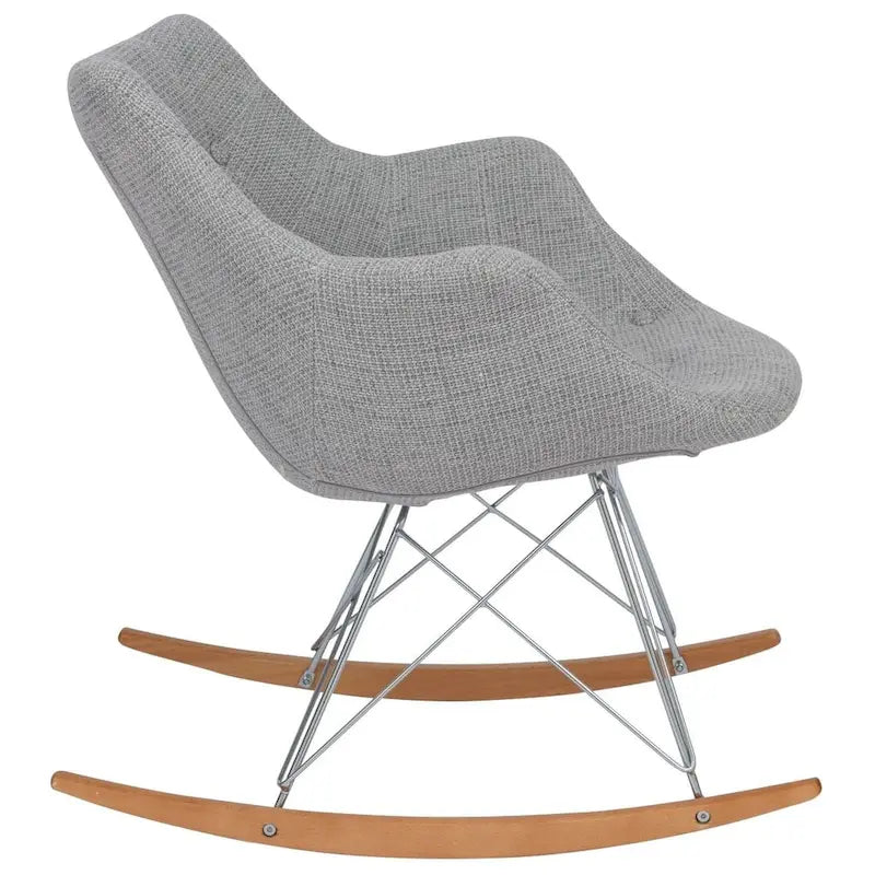 Fauteuil à bascule d'allaitement rembourré en polyester - Fauteuil d'appoint moderne pour salon ou chambre à coucher