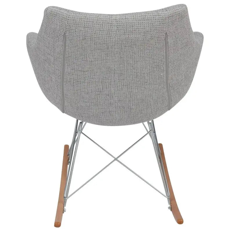 Fauteuil à bascule d'allaitement rembourré en polyester - Fauteuil d'appoint moderne pour salon ou chambre à coucher